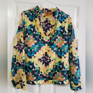 Tory Burch Geometric Print Blouse - Size 10.